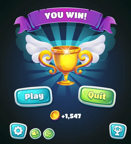 Web sitesi veya uygulama için Kupası ödüllendirme ile çok renkli düğmeler