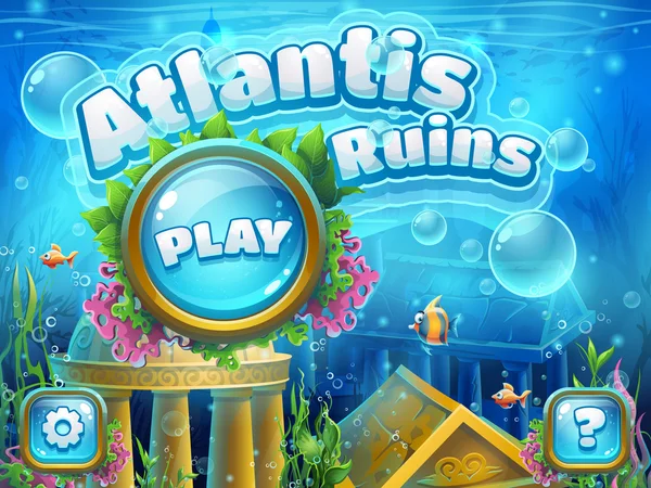 Ruinas Atlantis - pantalla de arranque de ilustración vectorial para el ordenador — Vector de stock