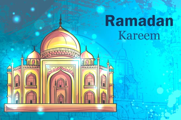 Ramadan kareem清真寺 — 图库矢量图片