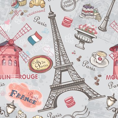 paris manzaraları görüntü ile sorunsuz doku