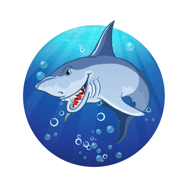 Illustrazione di uno squalo cattivo — Vettoriale Stock