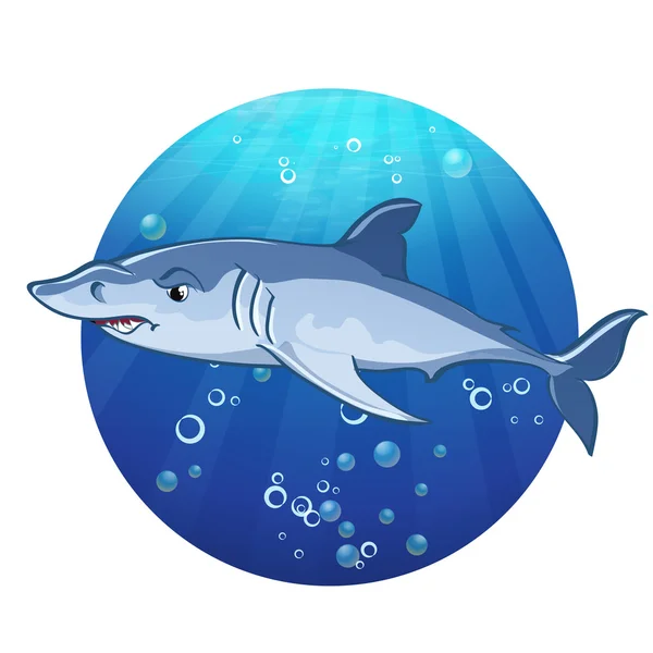 Bir kötü köpek balığı kılıç çizimi — Stok Vektör