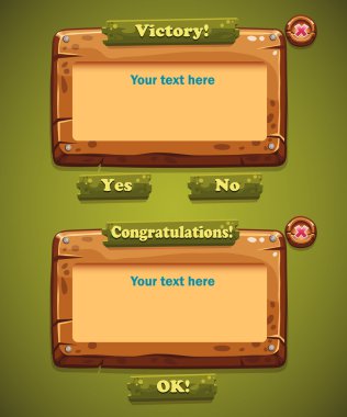 Tamam, Evet, herhangi bir düğme ile ahşap windows kullanıcı arabirimi kümesi