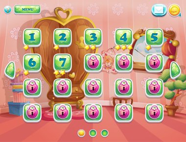 Bilgisayar oyunları için oyun penceresinin düzeyleri örneği