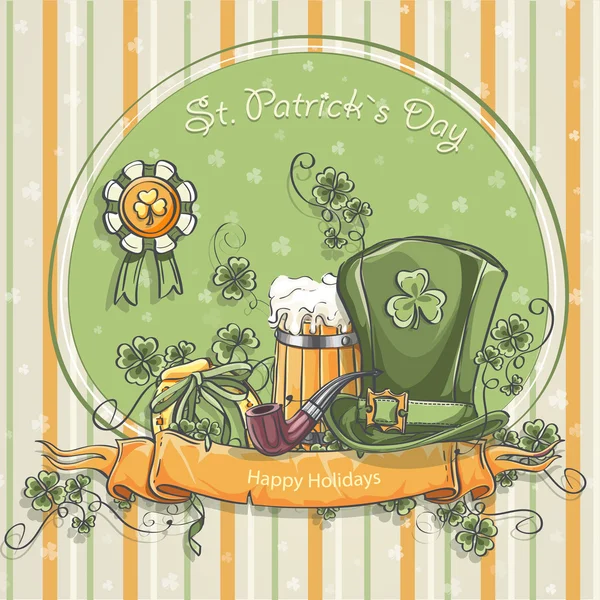Greeting card for St. Patrick's Day — Stock Vector