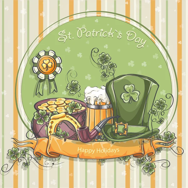 Greeting card for St. Patrick's Day — Stock Vector