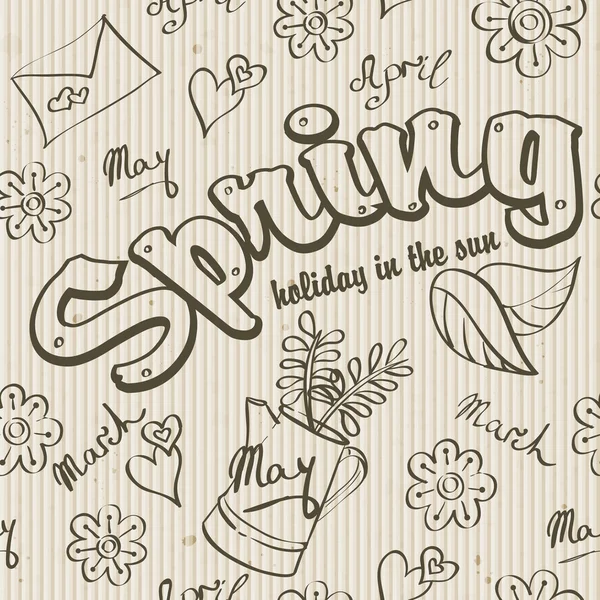 Naadloze texture - de lente van doodles. — Stockvector