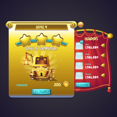 Bir bilgisayar oyun düzeyi işlem penceresi örneği