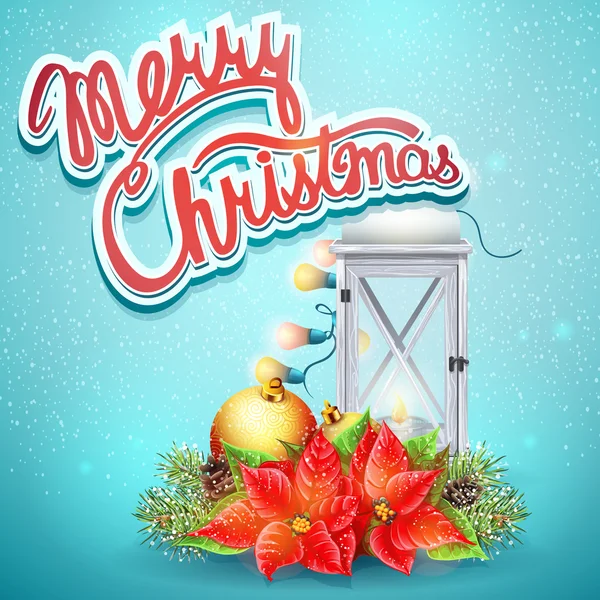 Illustration de Noël avec éléments festifs — Image vectorielle