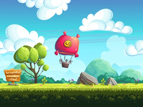 tepeler üzerinde sorunsuz arka plan keşif balonu