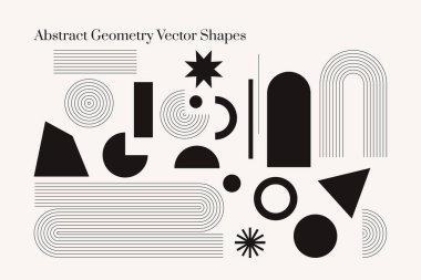 Vektör Geometrik Soyut Şekiller. Boho elementleri izole etti. Orta yüzyıl modern minimalist sanat baskısı. Organik doğal şekil.