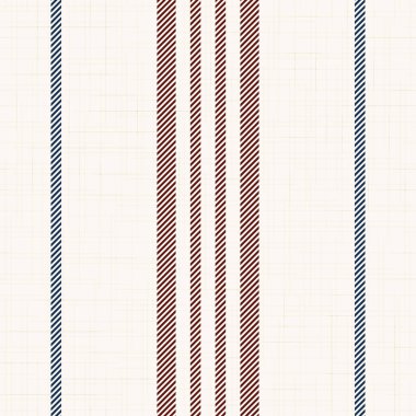 Mavi, bordo, kırmızı ve bej renkli modern Fransız çiftlik evi desenleri. Kusursuz vektör arkaplanı. Keten, klasik mutfak kumaşı. Tekstil kurdele süsleme dokusu.