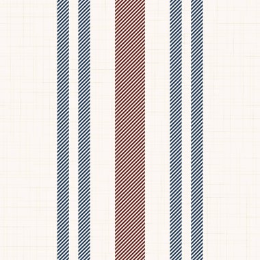 Mavi, bordo, kırmızı ve bej renkli modern Fransız çiftlik evi desenleri. Kusursuz vektör arkaplanı. Keten, klasik mutfak kumaşı. Tekstil kurdele süsleme dokusu.