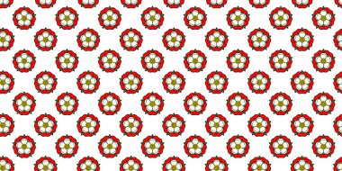 Tudor gül vektörü pürüzsüz desen. İngiltere 'nin geleneksel kraliyet amblemi. Lancaster ve York 'taki güllerin savaşı.