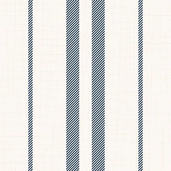 现代法国农舍的花纹为深蓝色和米黄色 无缝线矢量背景 亚麻布的老式厨房面料 纺织品缎带装饰纹理 — 图库矢量图片