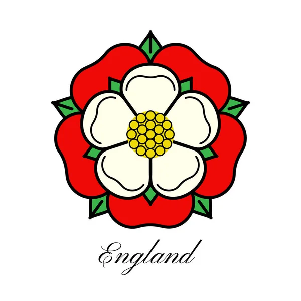 Tudor Ros Vektor Isolerad Ikon Englands Traditionella Heraldiska Emblem Kriget — Stock vektor