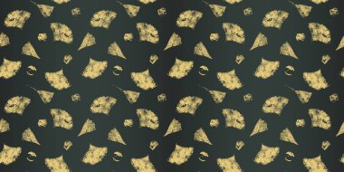 Ginkgo Biloba yaprağı vektörü kusursuz desen. İzole edilmiş Japon yaprakları. Sonbahar grunge el boyaması eskiz. Sağlık, ilaç, kaplıca, duvar kağıdı tasarımı için bitkisel altyapı.