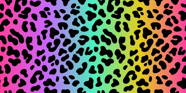 Modern 3D Rainbow Leopard Skin Seamless Pattern Holographic