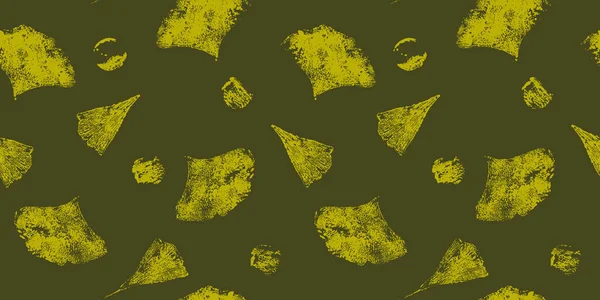 イチョウの葉ベクトルシームレスパターン 孤立した日本の葉 秋のグランジの手のスケッチを描いた 健康のためのハーブの背景 壁紙デザイン — ストックベクタ