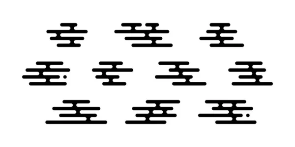 Japon Bulut Modern Geometri Deseni Asgari Tasarım Geleneksel Izole Sis — Stok Vektör