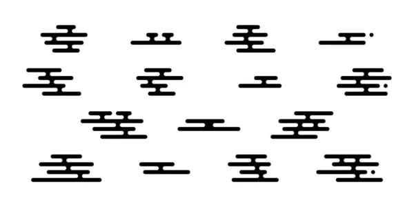 Japon Bulut Modern Geometri Deseni Asgari Tasarım Geleneksel Izole Sis — Stok Vektör