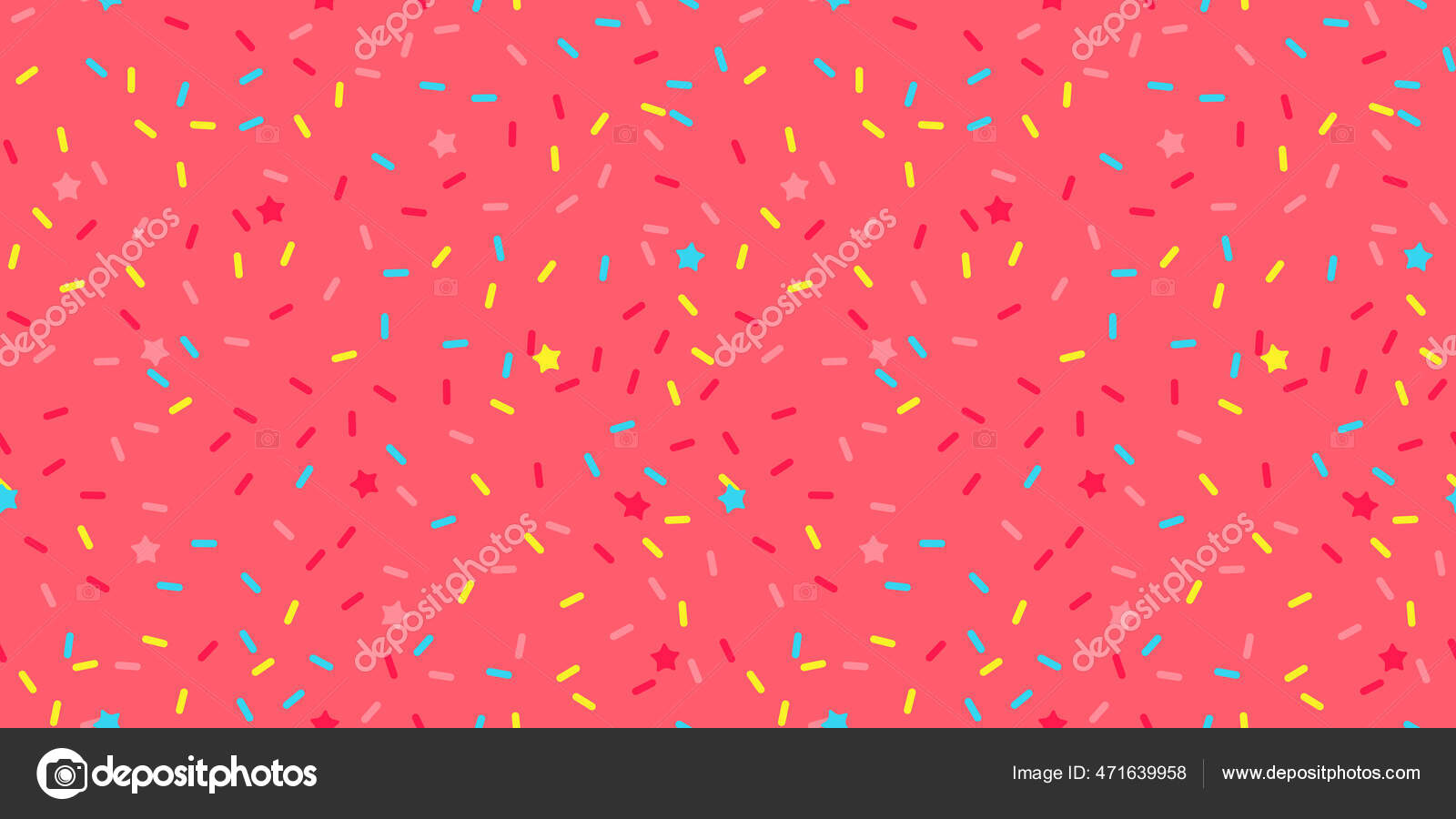 Donut Strør Regnbue Vektor Sømløs Bakgrunn Konfetti Med Glasur Iskrem  stockvektor © manusa #471639958, image size:1600x900