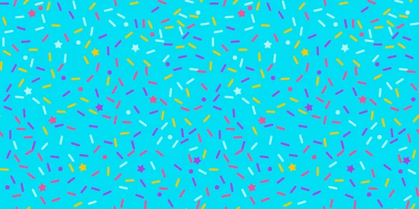 Donut Espolvorear Vector Arco Iris Fondo Sin Costuras Confetti Glaseado — Archivo Imágenes Vectoriales