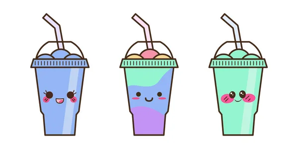 Vector Matschgetränk Isoliert Symbol Cartoon Eisbecher Frozen Drink Vorhanden Emoji — Stockvektor