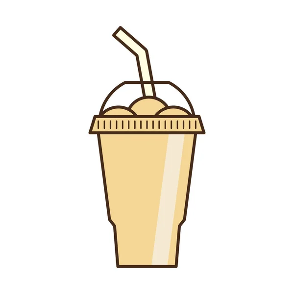 病媒口水喝孤立的图标 卡通冰杯 热带平缓摇动的Emoji山体绘图 — 图库矢量图片