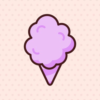 Pamuk helva emoji vektör karakteri. Anime tarzı tatlı yemek çizgi filmi. Komik kawaii yalıtılmış bir dağcı çizimiyle karşı karşıya. Karnaval partisi atıştırmalığı. Sevimli illüstrasyon.