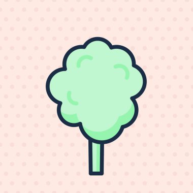 Pamuk helva emoji vektör karakteri. Anime tarzı tatlı yemek çizgi filmi. Komik kawaii yalıtılmış bir dağcı çizimiyle karşı karşıya. Karnaval partisi atıştırmalığı. Sevimli illüstrasyon.