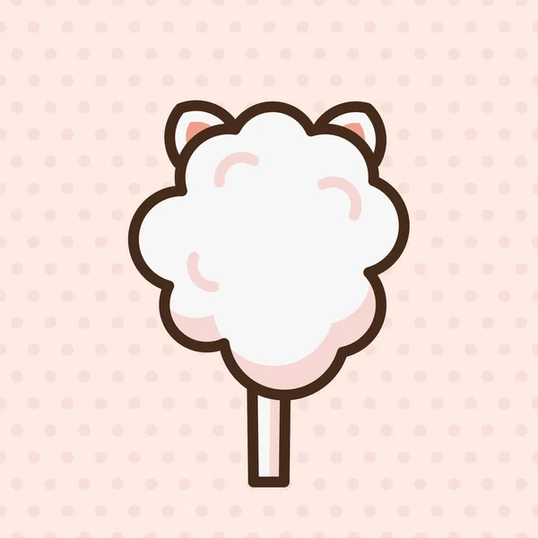 Cotton Candy Peach Kat Emoji Vector Character Anime Style Cartoon — Stok Vektör