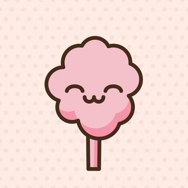Βαμβάκι Καραμέλα Emoji Διάνυσμα Χαρακτήρα Anime Στυλ Κινουμένων Σχεδίων Γλυκό — Διανυσματικό Αρχείο