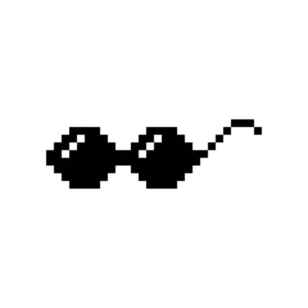 Pixel Preto Boss Óculos Meme Ilustração Vetorial Desenho Vida Útil —  Vetores de Stock
