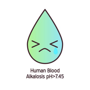 Human blood pH vector icon. Isolated illustration of cardiovascular system health. Normal, alkaline or acidic value. Medical hemathology badge.