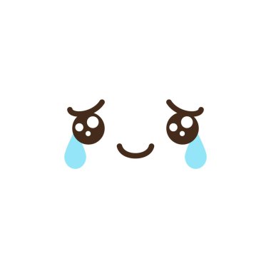 Vector kawaii anime emoji izole simgeler seti. Çizgi film logosu koleksiyonu. Özet çizim. Japon mangası resmi.