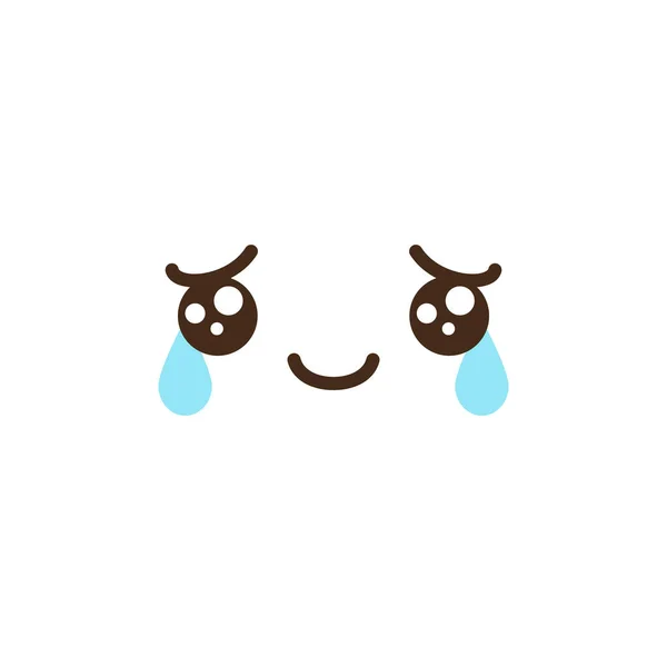 Vektor Kawaii Anime Emoji Isolerade Ikoner Som Tecknad Logotyp Samling — Stock vektor