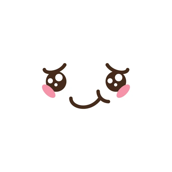 Vektor Kawaii Anime Emoji Isolerade Ikoner Som Tecknad Logotyp Samling — Stock vektor