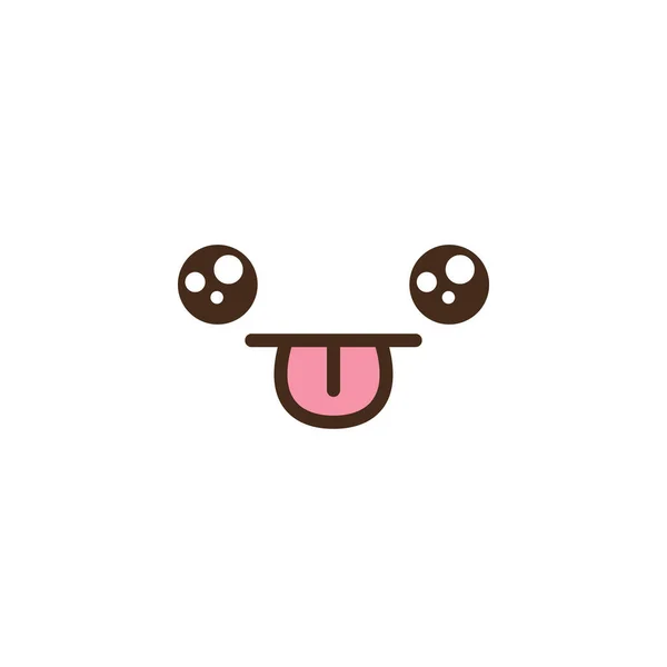 Vektor Kawaii Anime Emoji Isolerade Ikoner Som Tecknad Logotyp Samling — Stock vektor