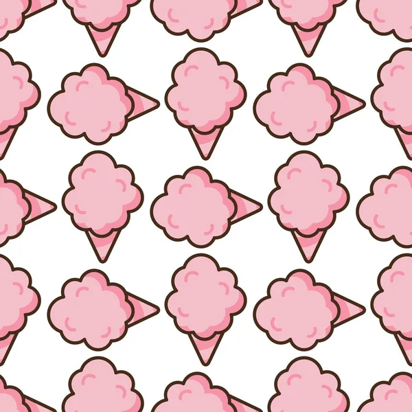 Cotton Candy Icon Vector Seamless Pattern Sweet Dessert Cloud Food — Stock Vector