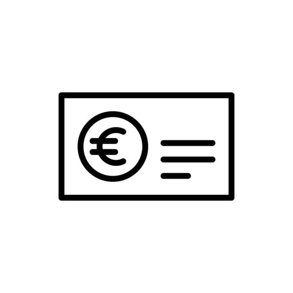 Ícone Vetorial Linear Paycheck Logo Esboço Bancário Modelo Livro Cheques —  Vetores de Stock