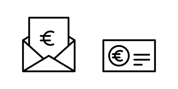 Ícone Vetorial Linear Paycheck Logo Esboço Bancário Modelo Livro Cheques —  Vetores de Stock