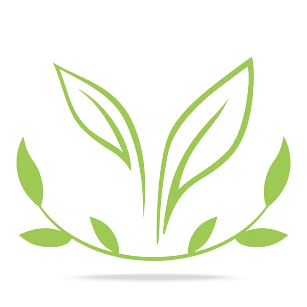 Green leafs and laurel wreath - vector sign — Stockový vektor