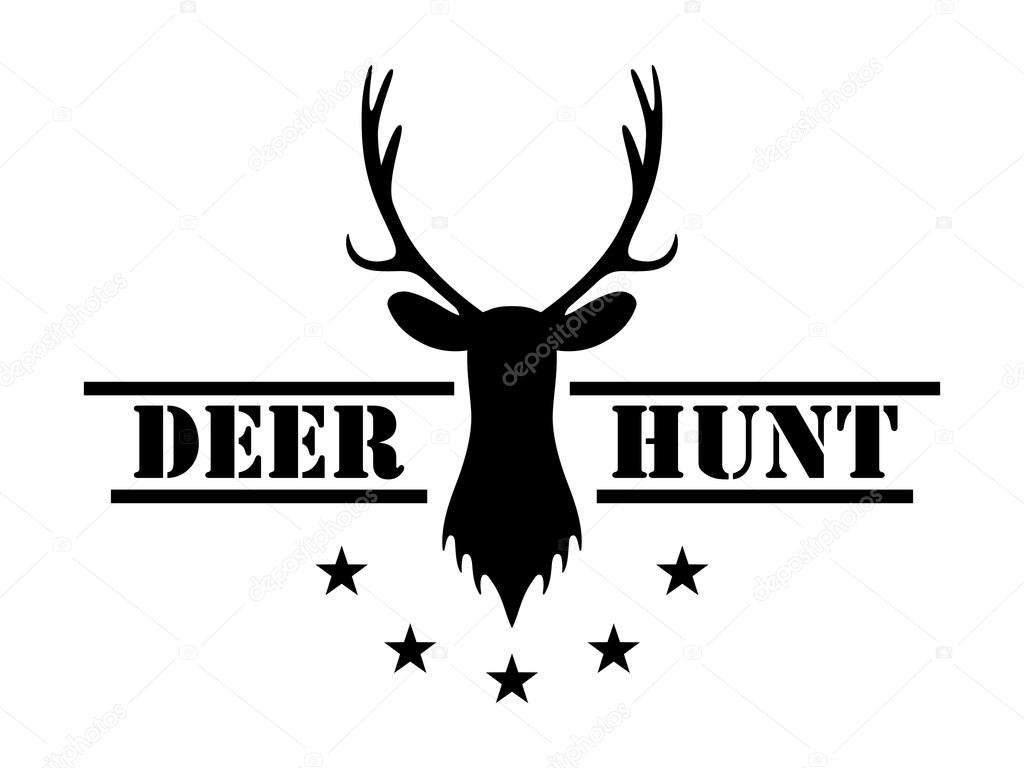 Deer hunt. Hunting club logo in vintage style.