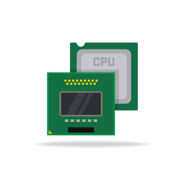 Vektör bilgisayar işlemci, masaüstü ve dizüstü bilgisayar Cpu simgesi