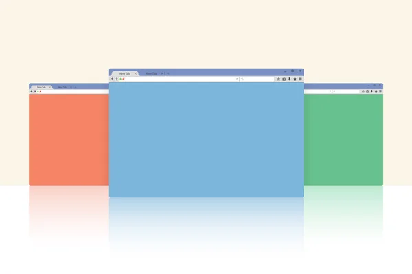 Multi barevné internetové prohlížeče windows s reflexí s kopií prostor pro váš text. Idea - mobilní internet, Cloud computing, programování Html — Stockový vektor