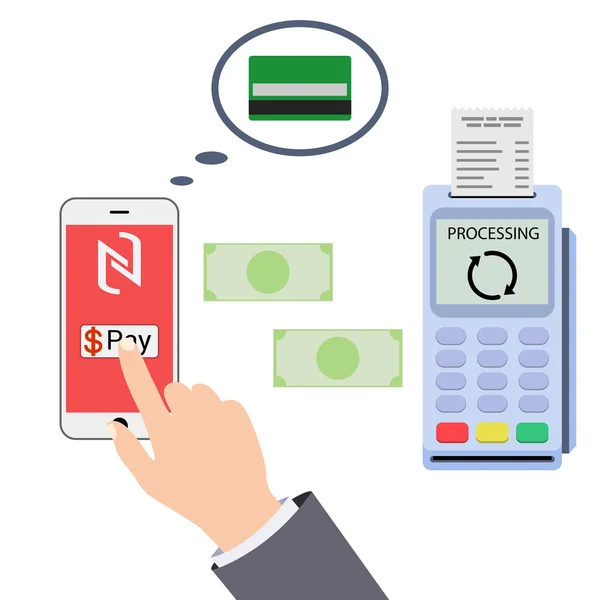 Mobile payments and near field communication — Stock Vector