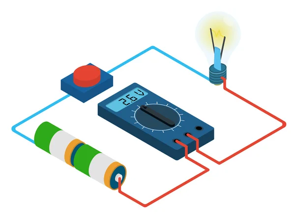 Infografik der Messung Multimeter Spannungskreis — Stockvektor