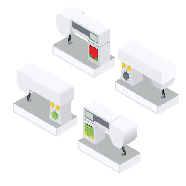 Set mașini de cusut electronice moderne — Vector de stoc