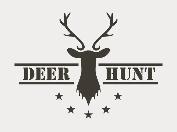 Caza de ciervos. Logotipo del club de caza en estilo vintage . — Archivo Imágenes Vectoriales